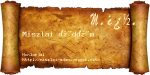 Miszlai Ádám névjegykártya